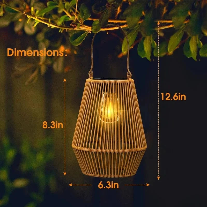 Verthara Outdoor Solar Lanterns – Hand Woven Garden Lantern Lights with Waterproof Design and High Brightness for Courtyard Illumination