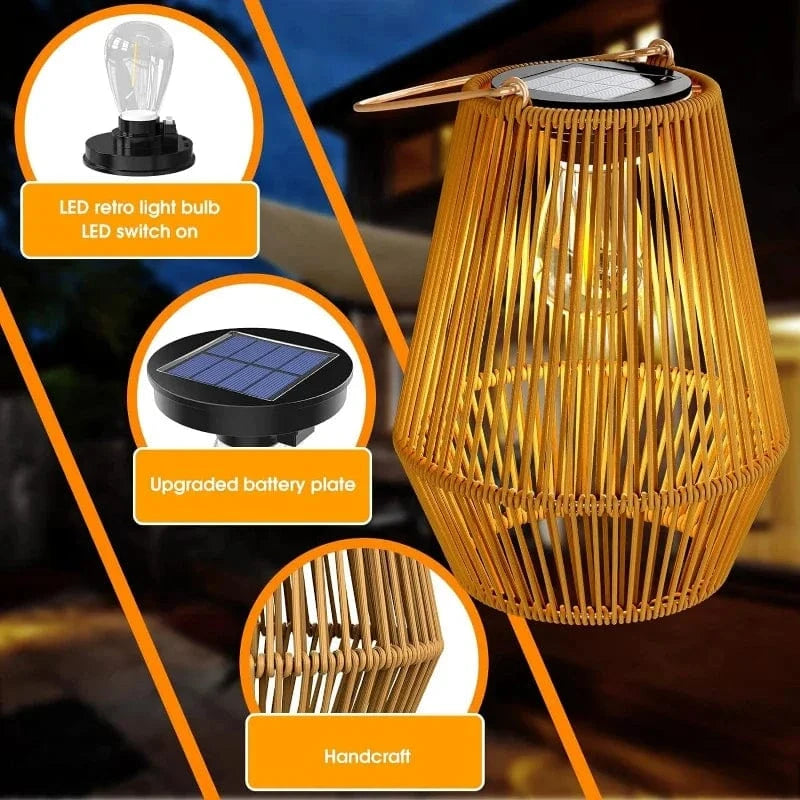 Verthara Outdoor Solar Lanterns – Hand Woven Garden Lantern Lights with Waterproof Design and High Brightness for Courtyard Illumination
