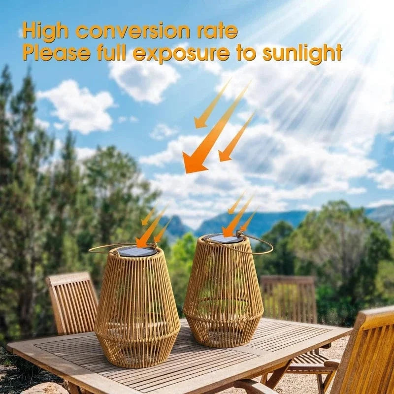 Verthara Outdoor Solar Lanterns – Hand Woven Garden Lantern Lights with Waterproof Design and High Brightness for Courtyard Illumination