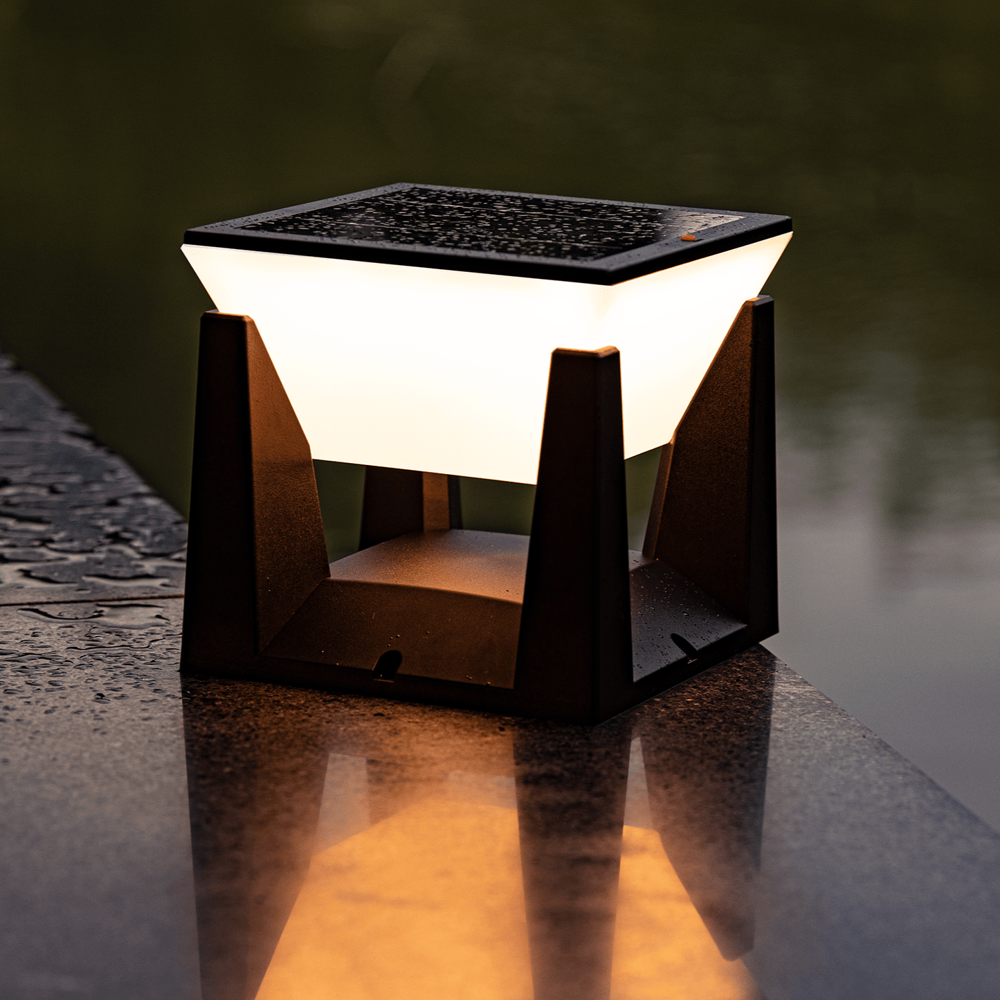 Verthara Outdoor Solar-Powered Modern Garden Lantern