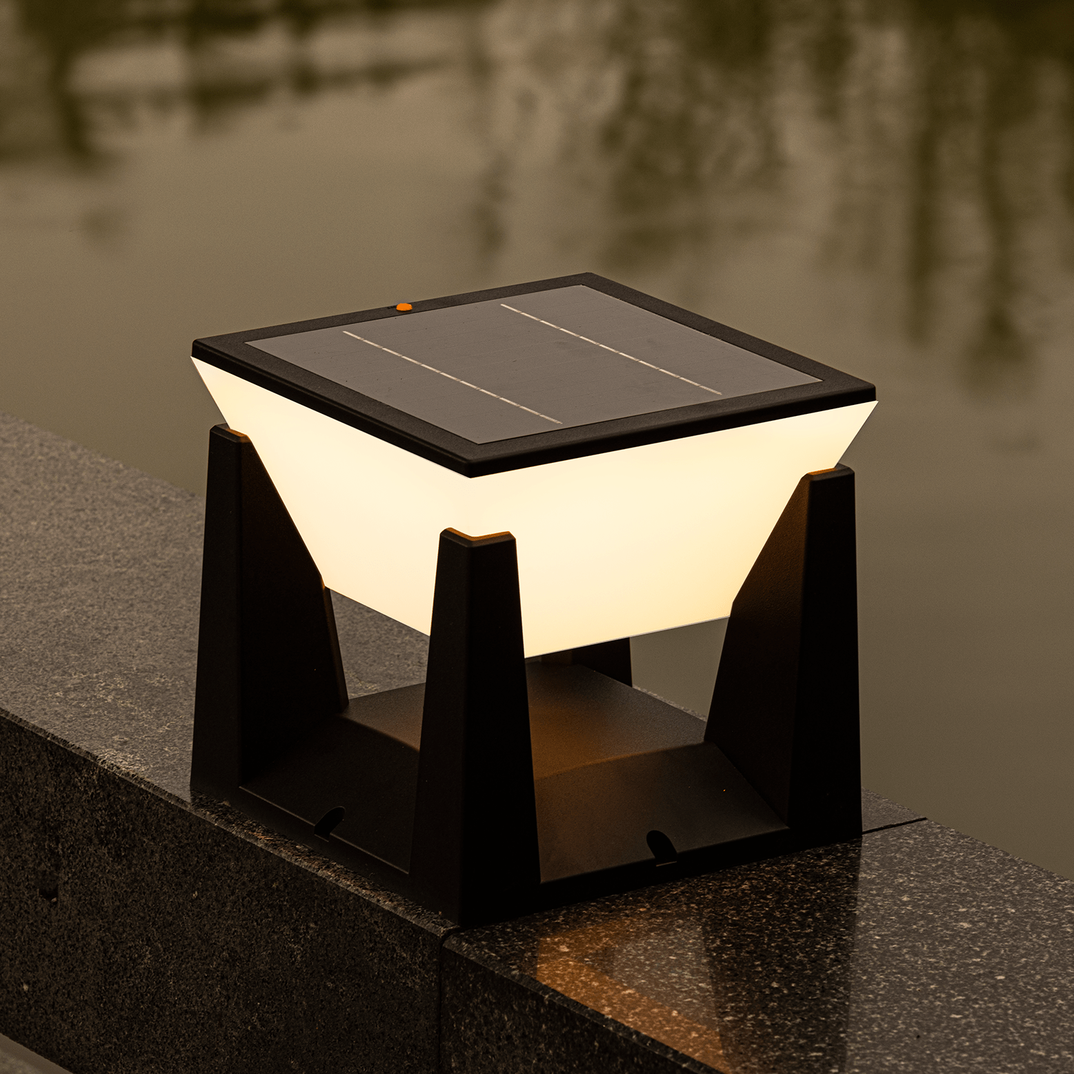 Verthara Outdoor Solar-Powered Modern Garden Lantern