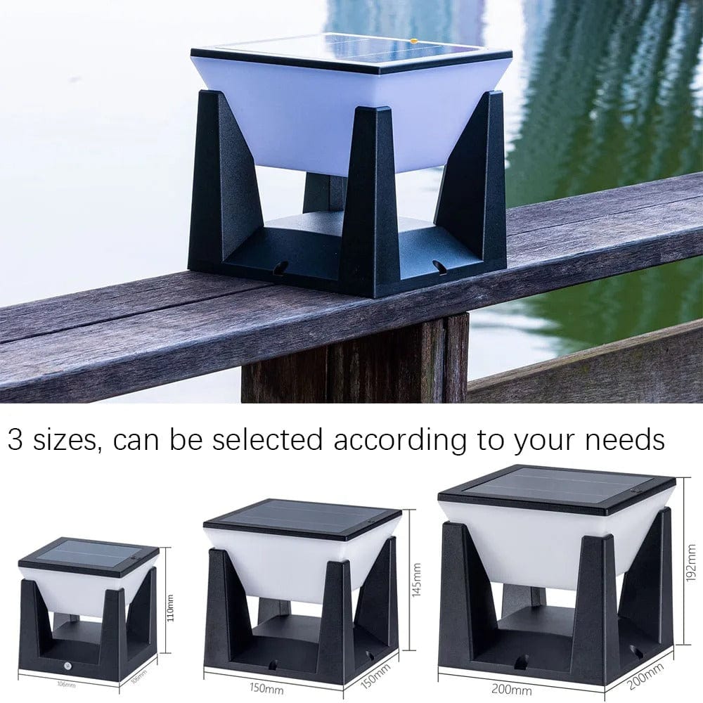 Verthara Outdoor Solar-Powered Modern Garden Lantern