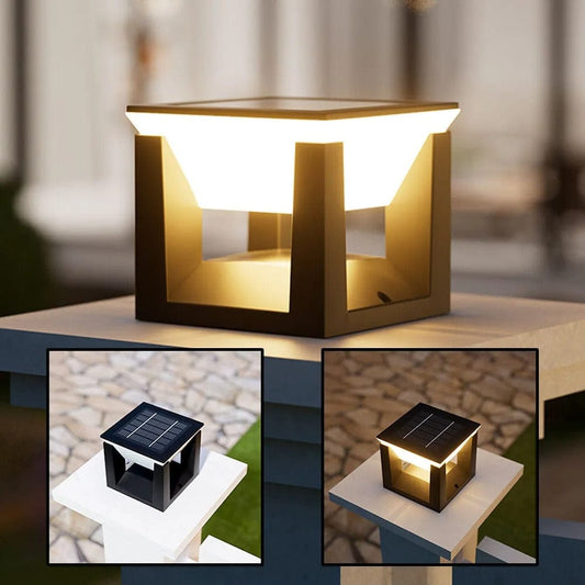 Verthara Outdoor Solar-Powered Modern Garden Lantern