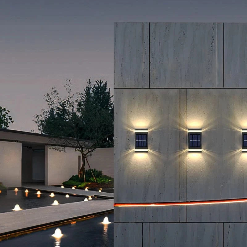 Verthara Outdoor Solar Wall Lamp with 6 LEDs – Waterproof Up and Down Lights for Garden and Terrace