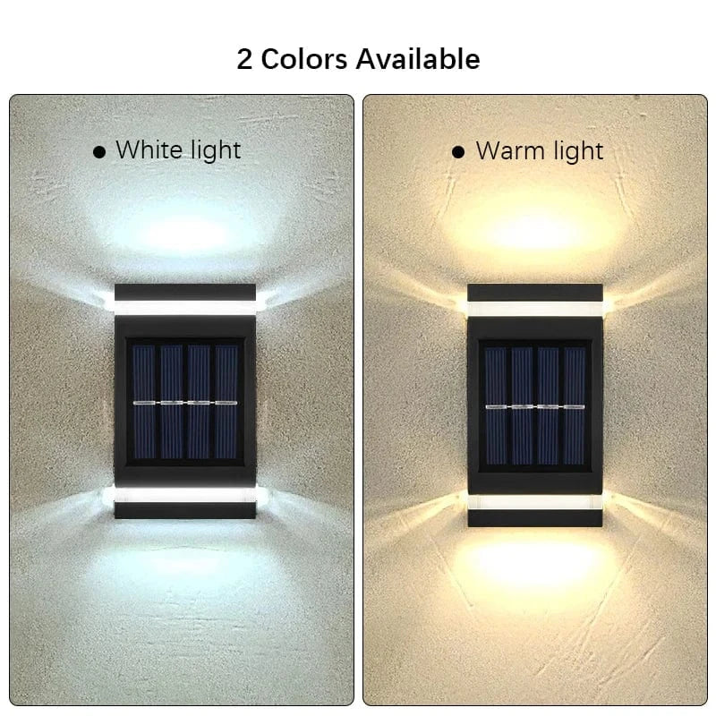 Verthara Outdoor Solar Wall Lamp with 6 LEDs – Waterproof Up and Down Lights for Garden and Terrace