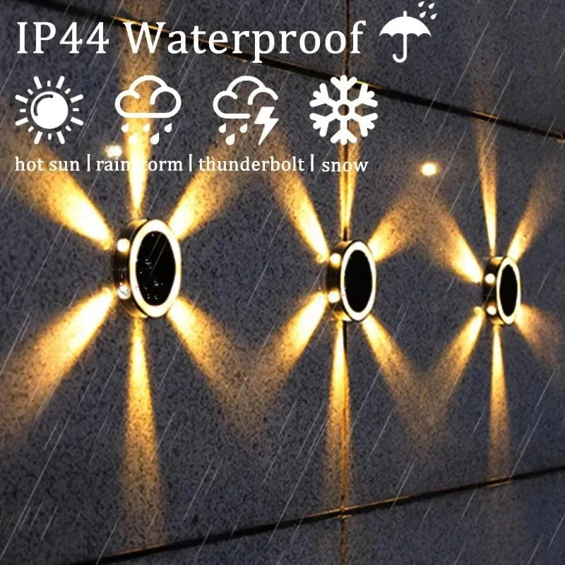 Verthara Outdoor Solar Wall Light with 8 Modes – Waterproof Garden Lantern for Deck and Fence, Energy Efficient and Elegant Design