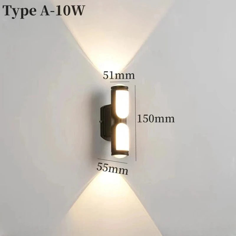 Verthara Outdoor Waterproof LED Wall Lamp for Garden and Porch – IP65 Rated, 7W/12W/24W Options, Warm White