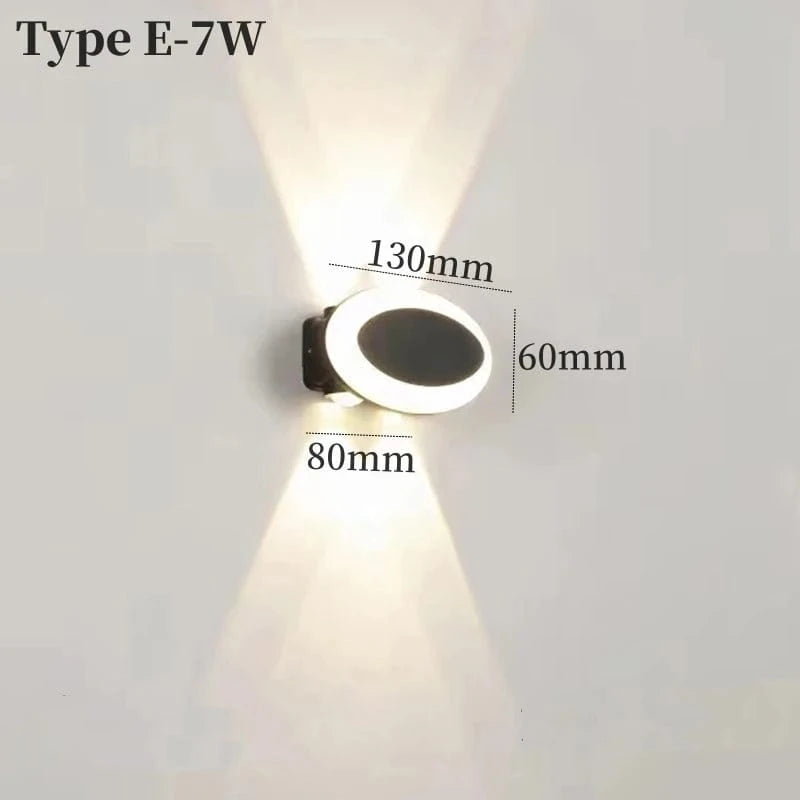 Verthara Outdoor Waterproof LED Wall Lamp for Garden and Porch – IP65 Rated, 7W/12W/24W Options, Warm White