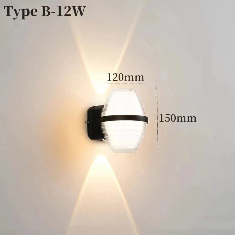 Verthara Outdoor Waterproof LED Wall Lamp for Garden and Porch – IP65 Rated, 7W/12W/24W Options, Warm White