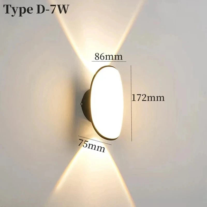 Verthara Outdoor Waterproof LED Wall Lamp for Garden and Porch – IP65 Rated, 7W/12W/24W Options, Warm White