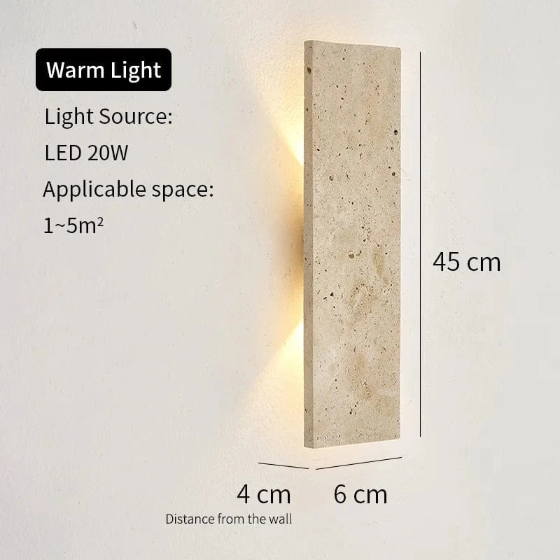 Verthara Outdoor Waterproof LED Wall Lamp with Natural Stone Design – Stylish Wall Sconce Lighting for Patios and Exterior Spaces