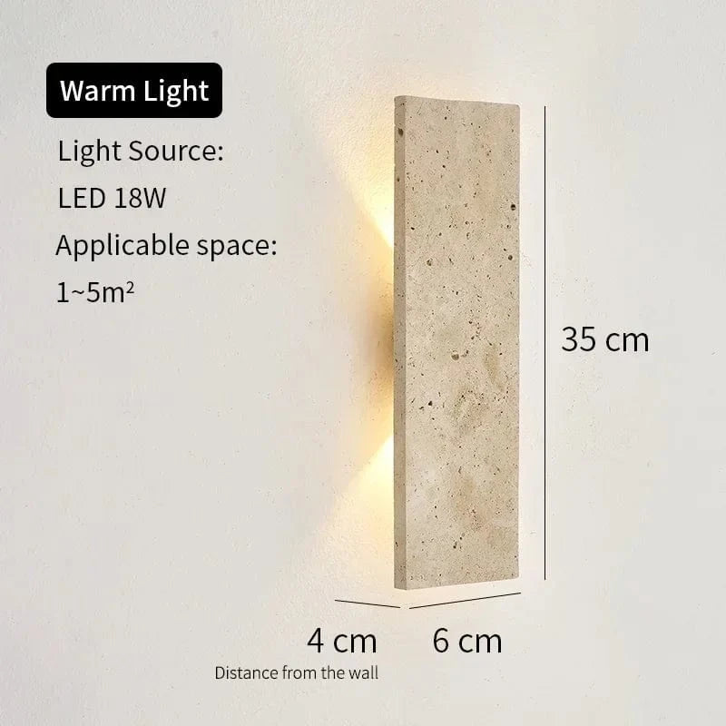 Verthara Outdoor Waterproof LED Wall Lamp with Natural Stone Design – Stylish Wall Sconce Lighting for Patios and Exterior Spaces