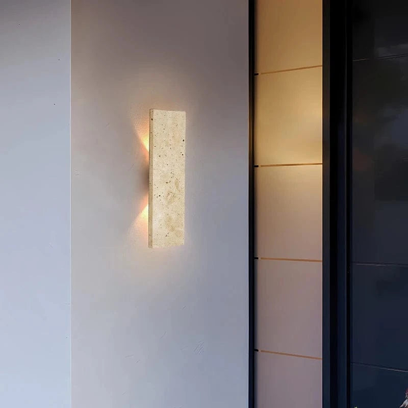 Verthara Outdoor Waterproof LED Wall Lamp with Natural Stone Design – Stylish Wall Sconce Lighting for Patios and Exterior Spaces
