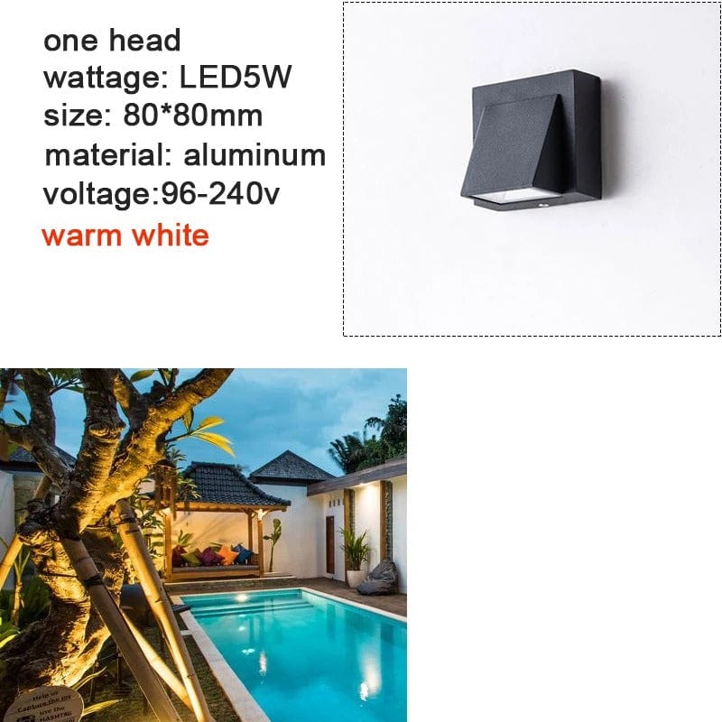 Verthara Outdoor Waterproof LED Wall Light Fixture – Modern Aluminum Sconce for Garden and Porch, IP65 Waterproof, 5W and 10W Options