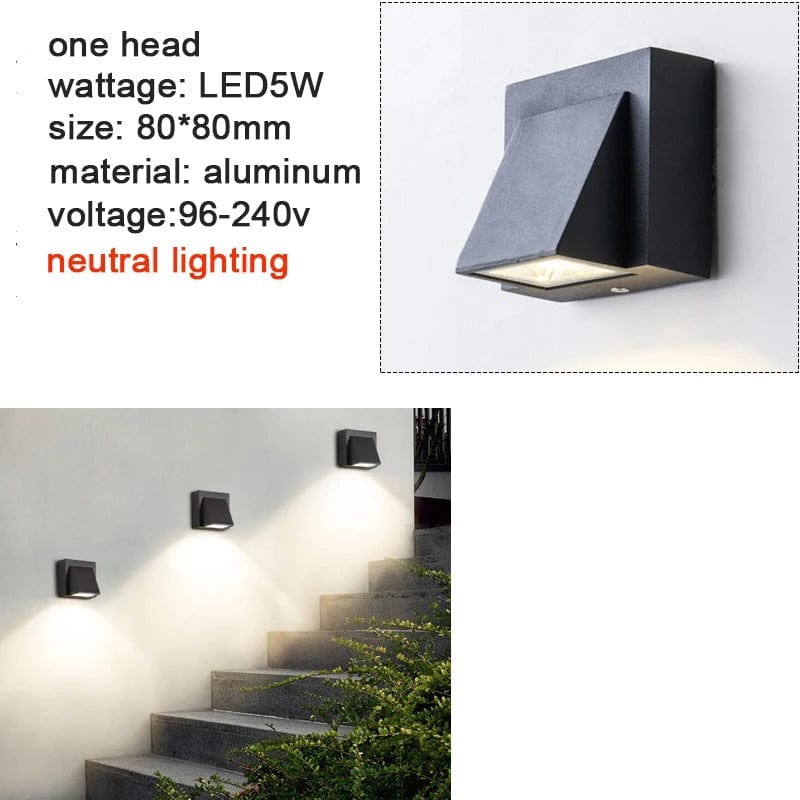 Verthara Outdoor Waterproof LED Wall Light Fixture – Modern Aluminum Sconce for Garden and Porch, IP65 Waterproof, 5W and 10W Options
