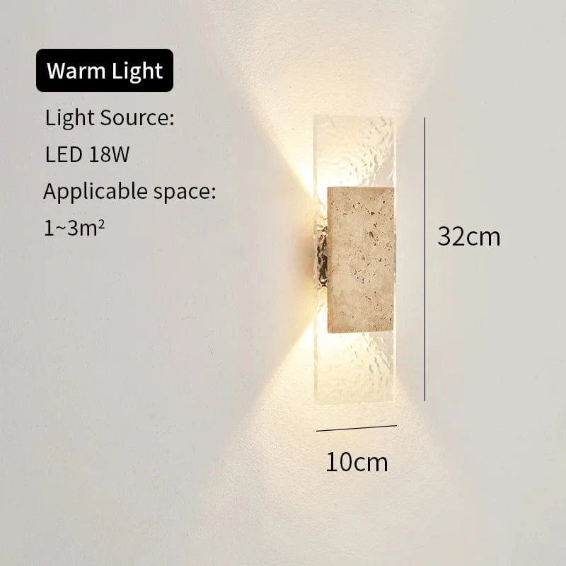 Verthara Outdoor Waterproof LED Wall Lights with Natural Stone Design – 18W Exterior Wall Lantern for Patios and Porches outdoor / 32CM