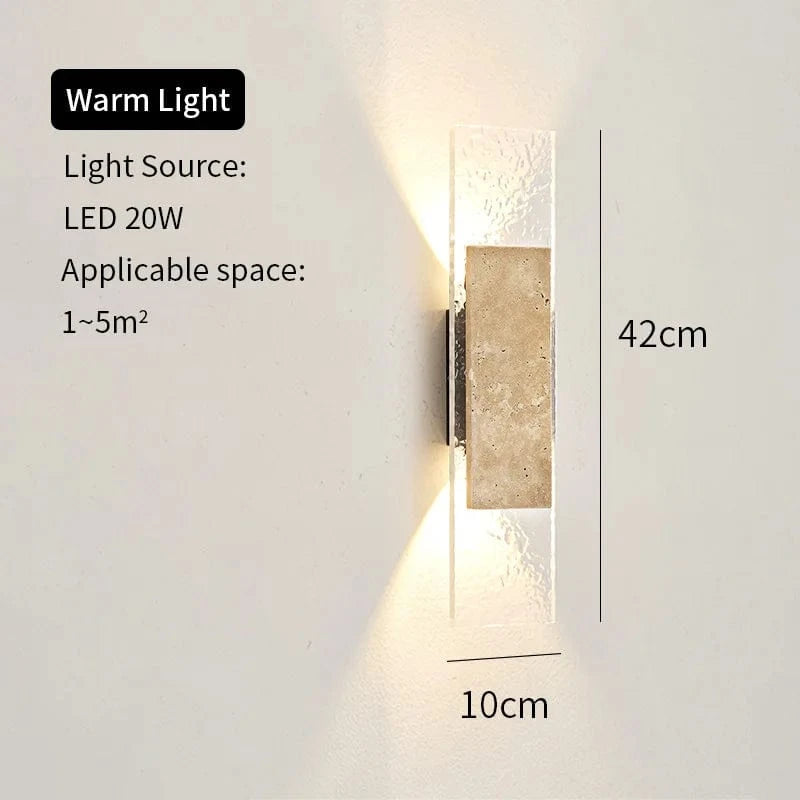 Verthara Outdoor Waterproof LED Wall Lights with Natural Stone Design – 18W Exterior Wall Lantern for Patios and Porches