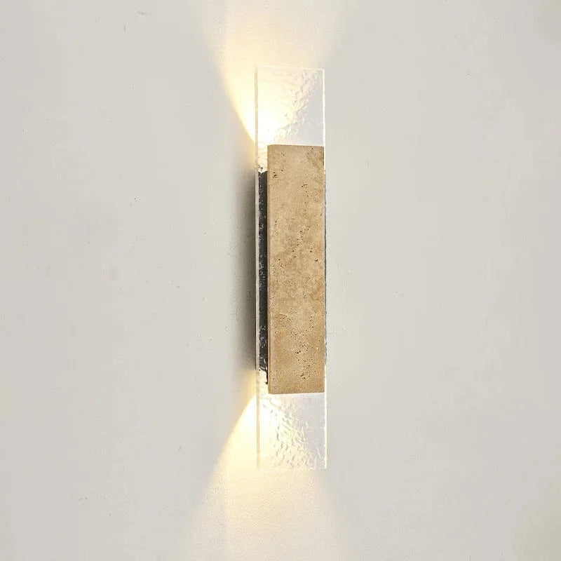 Verthara Outdoor Waterproof LED Wall Lights with Natural Stone Design – 18W Exterior Wall Lantern for Patios and Porches