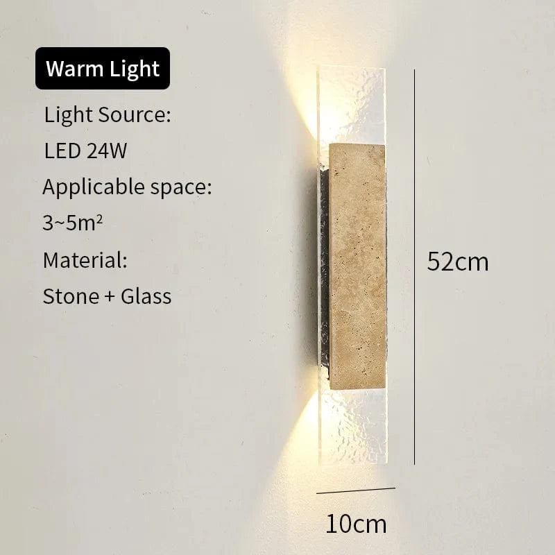 Verthara Outdoor Waterproof LED Wall Lights with Natural Stone Design – 18W Exterior Wall Lantern for Patios and Porches