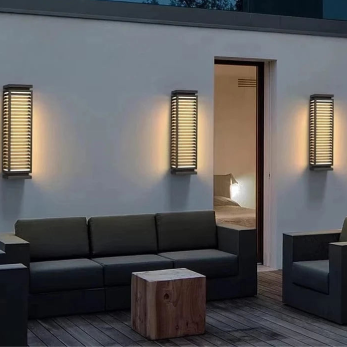 Verthara Outdoor Waterproof Stainless Steel LED Wall Lights – Black Cubical Wall Sconces for Pathways and Garages