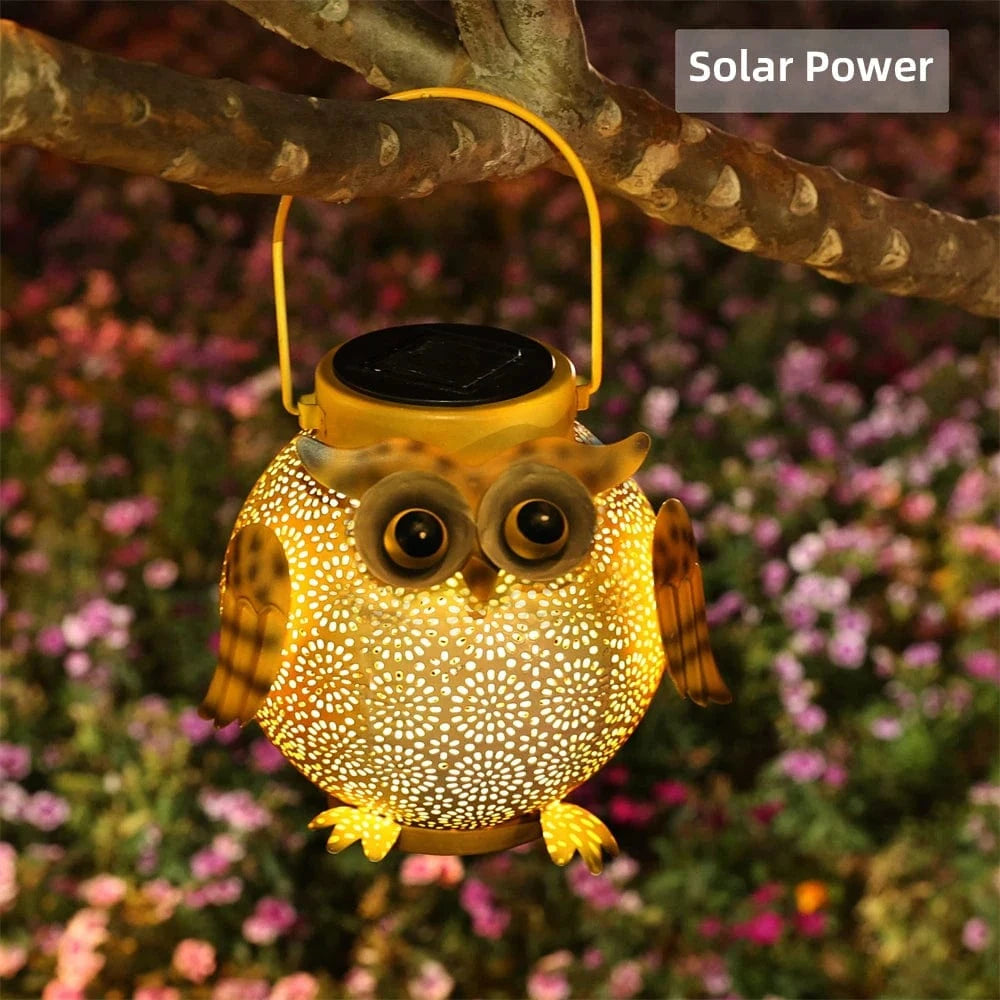 Verthara Owl Solar Garden Light - Hanging LED Lantern