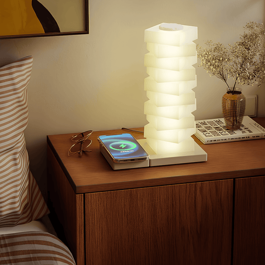 Verthara Pillar Table Lamps & Wireless Charger