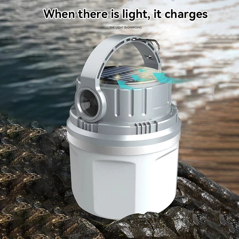 Verthara Portable LED Camping Lantern - Solar Rechargeable - Waterproof - Compact Design - Ideal For Outdoor Adventures - Emergency Use