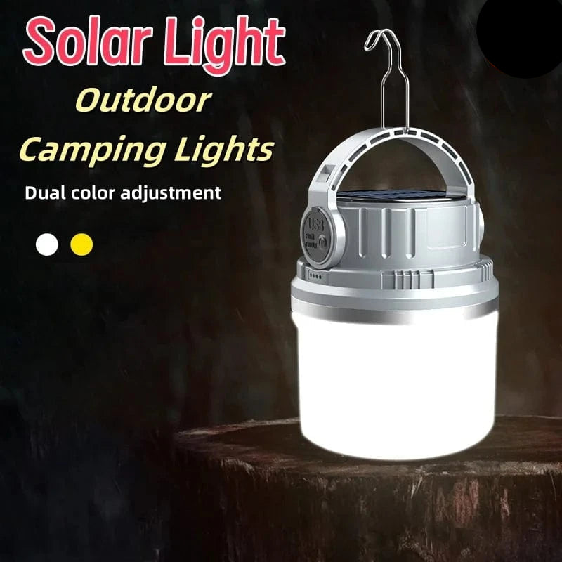 Verthara Portable LED Camping Lantern - Solar Rechargeable - Waterproof - Compact Design - Ideal For Outdoor Adventures - Emergency Use