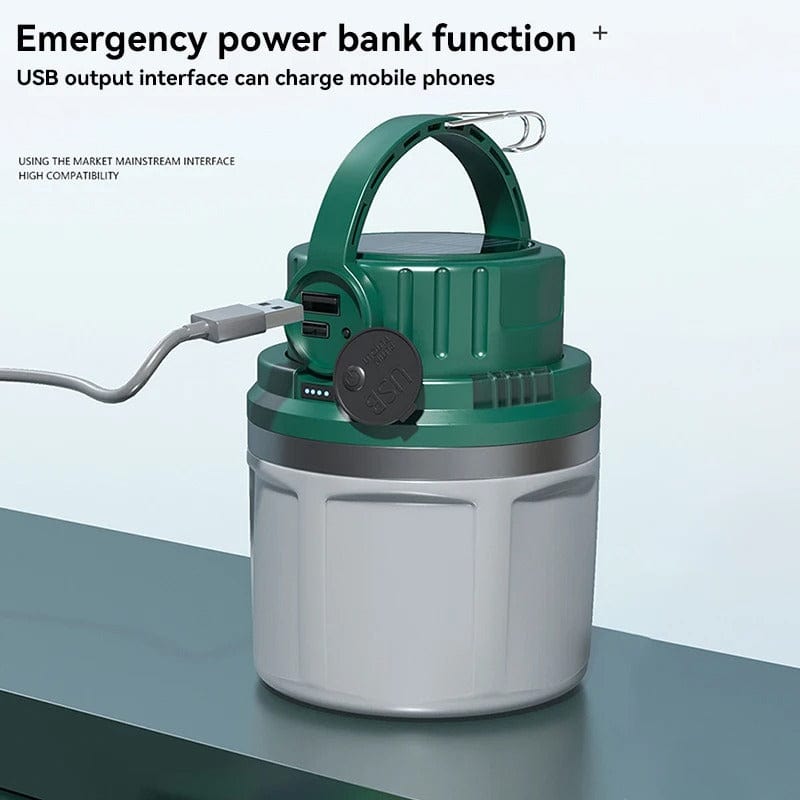 Verthara Portable LED Camping Lantern - Solar Rechargeable - Waterproof - Compact Design - Ideal For Outdoor Adventures - Emergency Use