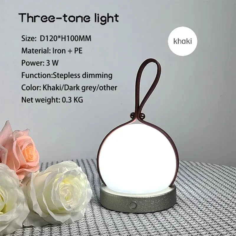 Verthara Portable LED Solar Camping Lamp – Cordless, Rechargeable, Indoor/Outdoor Use, Modern Design, Energy-Efficient Lighting