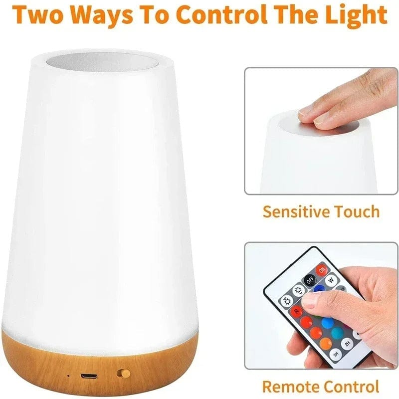 Verthara Portable RGB Touch Lamp - USB Rechargeable Bedside Light