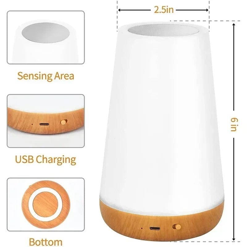 Verthara Portable RGB Touch Lamp - USB Rechargeable Bedside Light