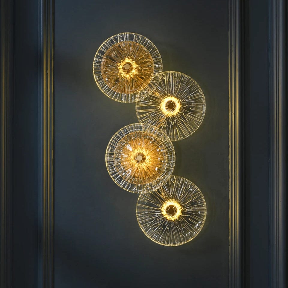 Verthara Postmodern Glass Wall Sconce Lighting for Living Room and Aisle – Elegant Wall Lamp Fixture Warm White 3000K / 4 heads