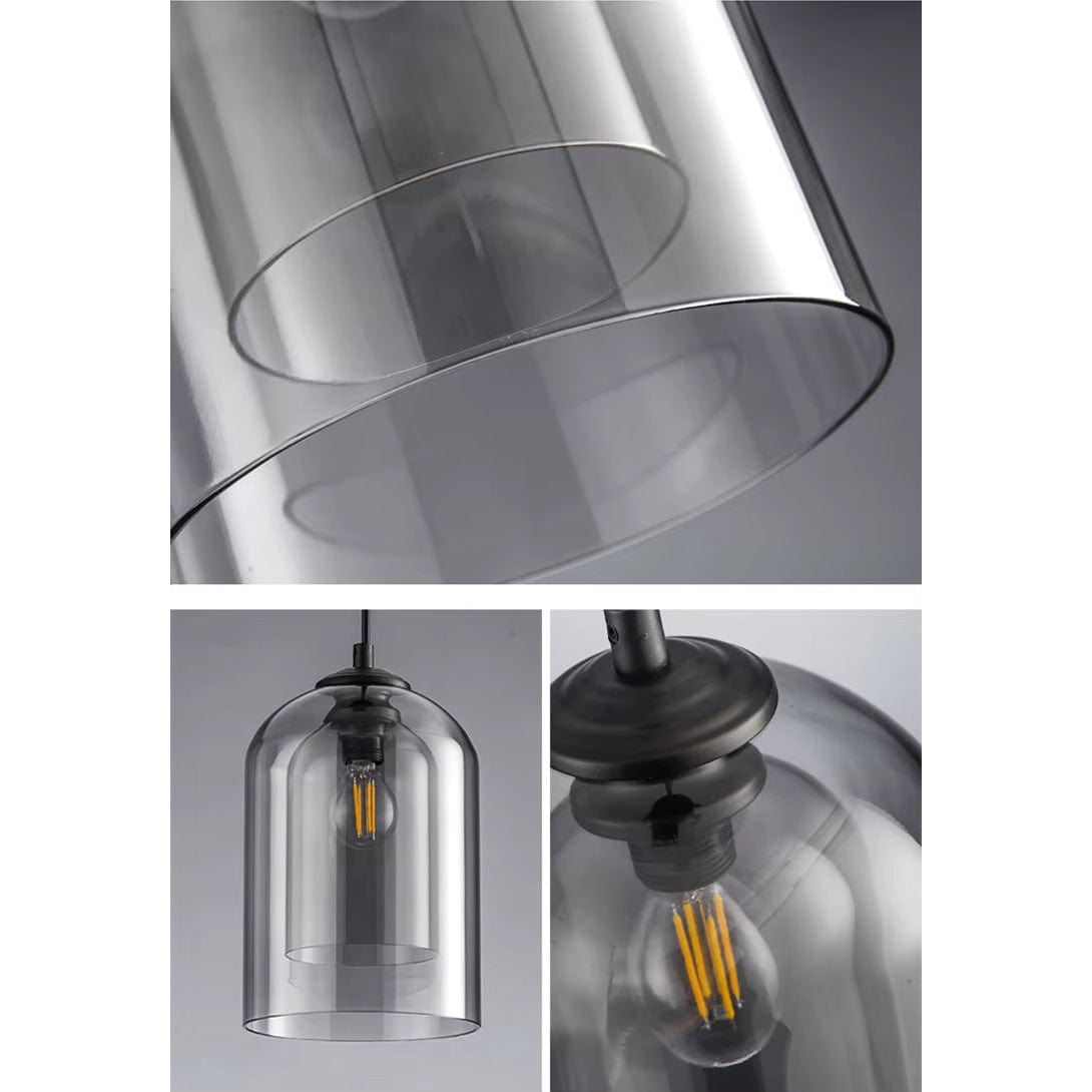 Verthara Postmodern Pendant Light – Double Glass Shade – Modern Design - Ideal For Kitchen - Dining Room - Bedroom - LED Compatible