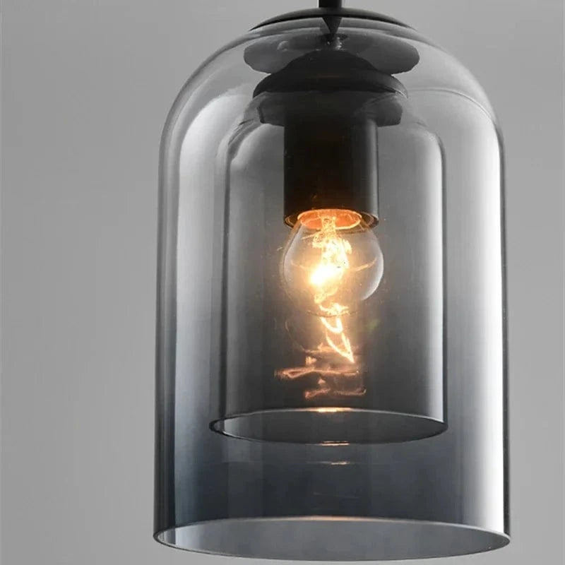 Verthara Postmodern Pendant Light – Double Glass Shade – Modern Design - Ideal For Kitchen - Dining Room - Bedroom - LED Compatible