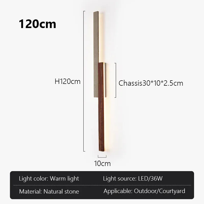 Verthara Premium Cave Stone Outdoor Linear Wall Light 120cm-36w