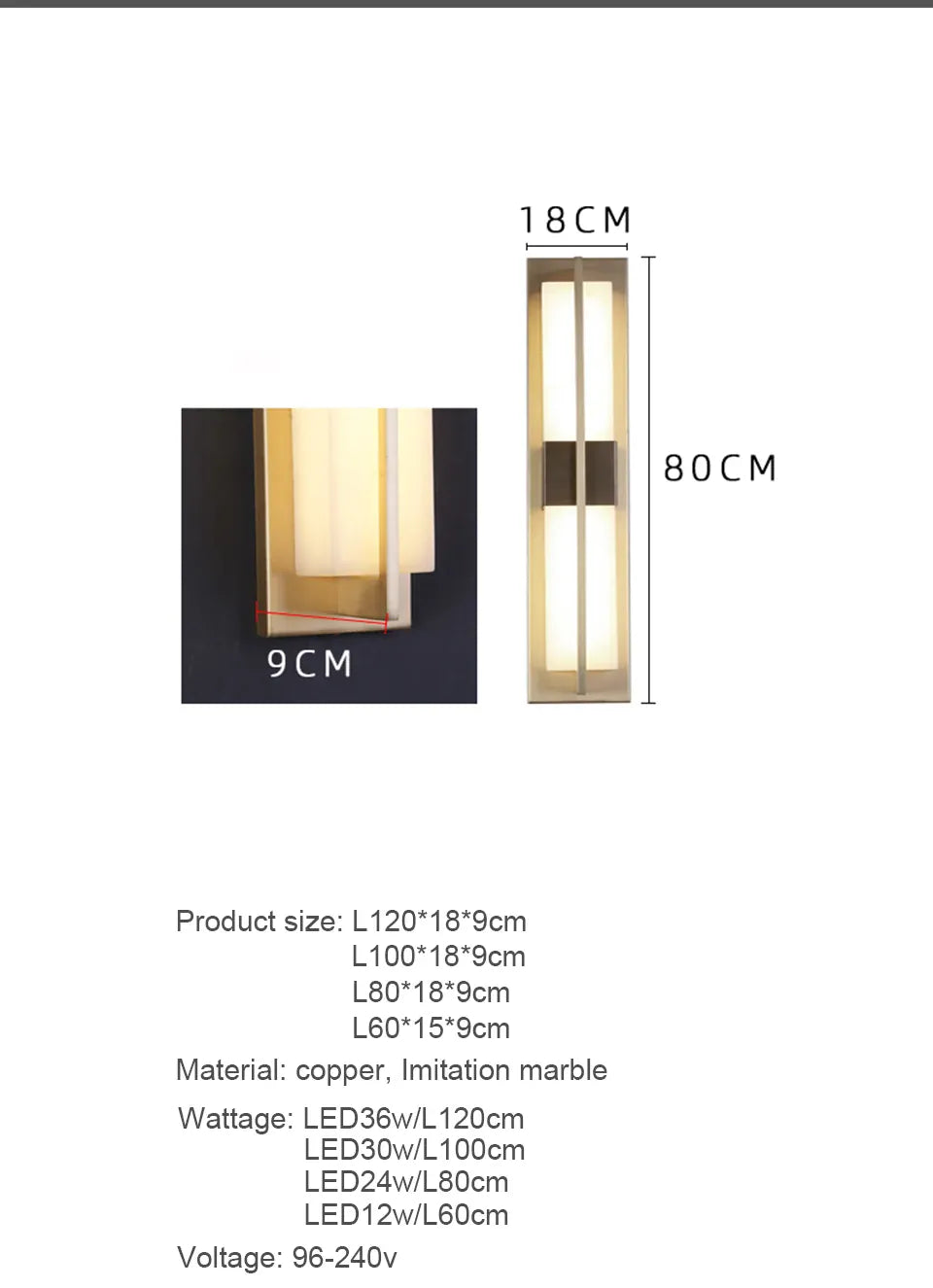 Verthara Premium Copper LED Outdoor Wall Light IP65 Dimmable