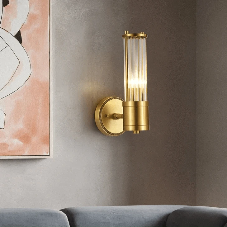Verthara Premium Copper Wall Sconce Lighting Fixture with E14 Base – Elegant Indoor Wall Lamp for Living Room, Bedroom, and Hallway Cool White / H30cm