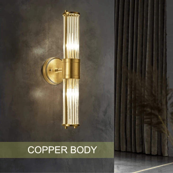 Verthara Premium Copper Wall Sconce Lighting Fixture with E14 Base – Elegant Indoor Wall Lamp for Living Room, Bedroom, and Hallway