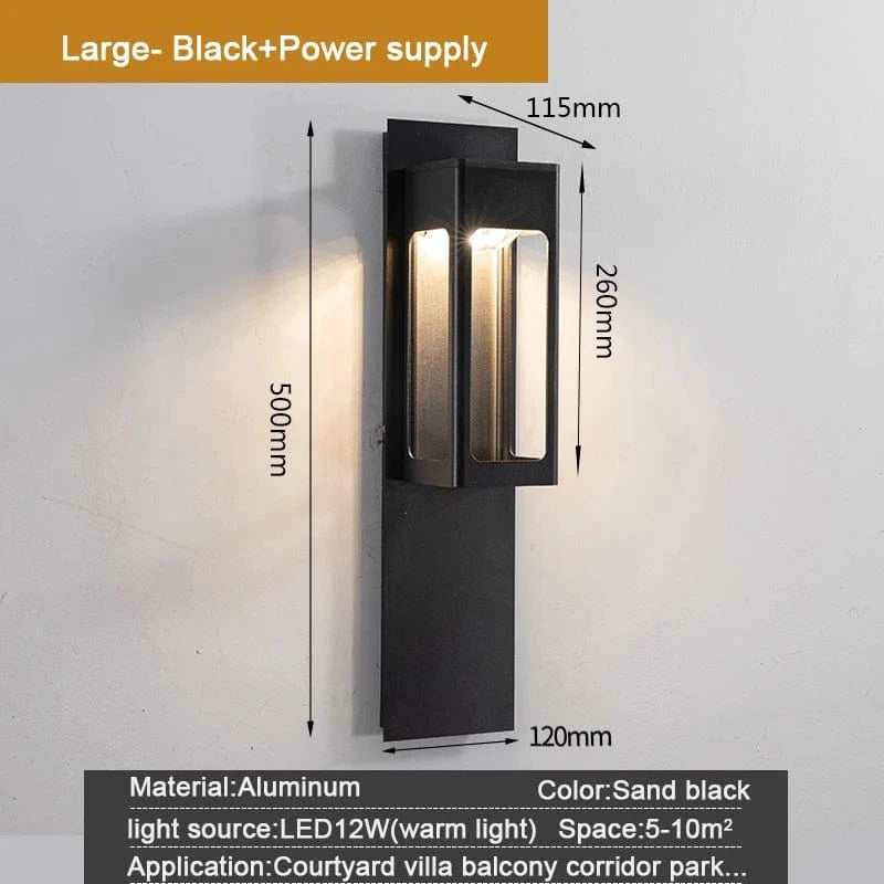 Verthara Premium IP67 Waterproof Outdoor Wall Light – Modern Aluminum Sconce for Garden and Exterior Use in Black and Bronze