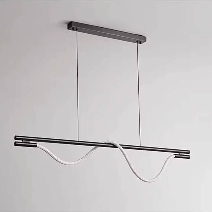 Verthara Premium Italian Modern Minimalist Linear Pendant Light - Stainless Steel and Silicone Ceiling Fixture for Kitchen and Bar