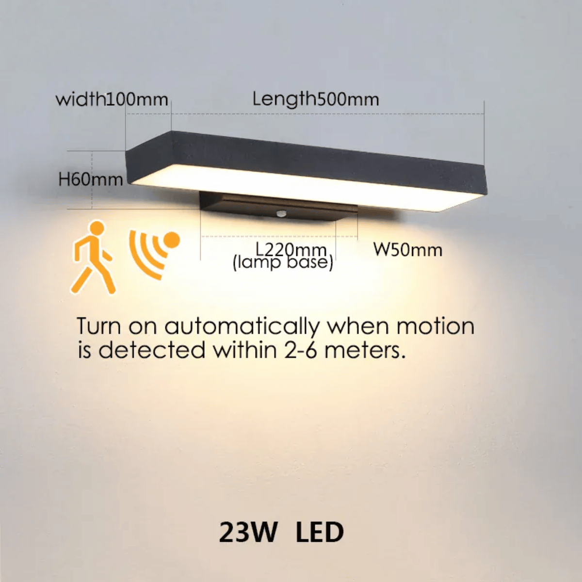 Verthara Premium LED Outdoor Wall Light With Motion Sensor - Wall-Mounted - Weather-Resistant - Modern Black Aluminium - Dusk-to-Dawn Functionality