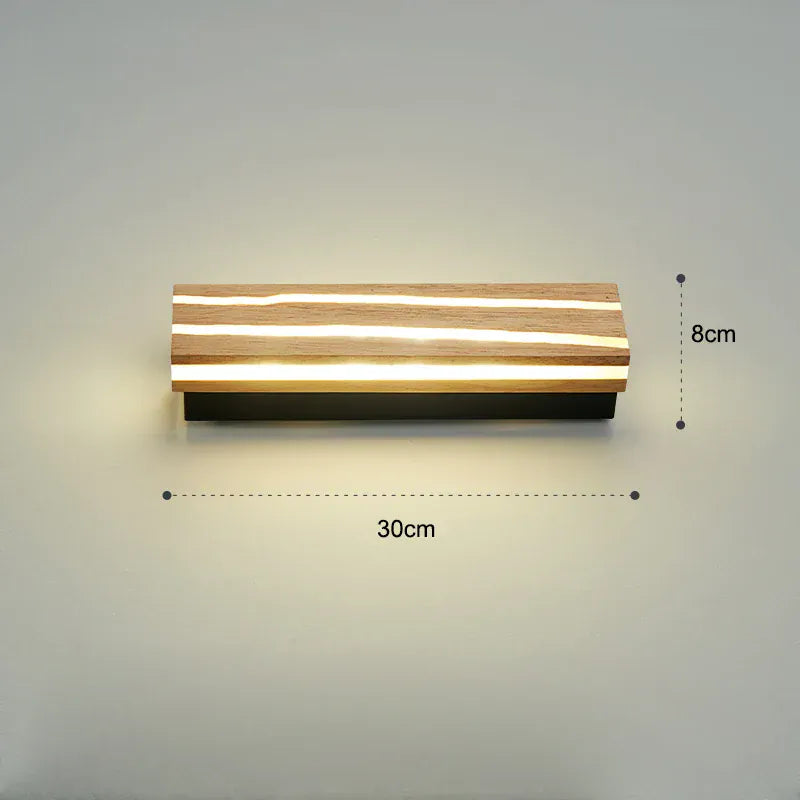 Verthara Premium LED Wall Light - Wall Mounted - Up And Down Lighting - Wooden Design - Adjustable Warm/Cool Tones - Indoor Use Warm White (2700-3500K) / L30cm 6W