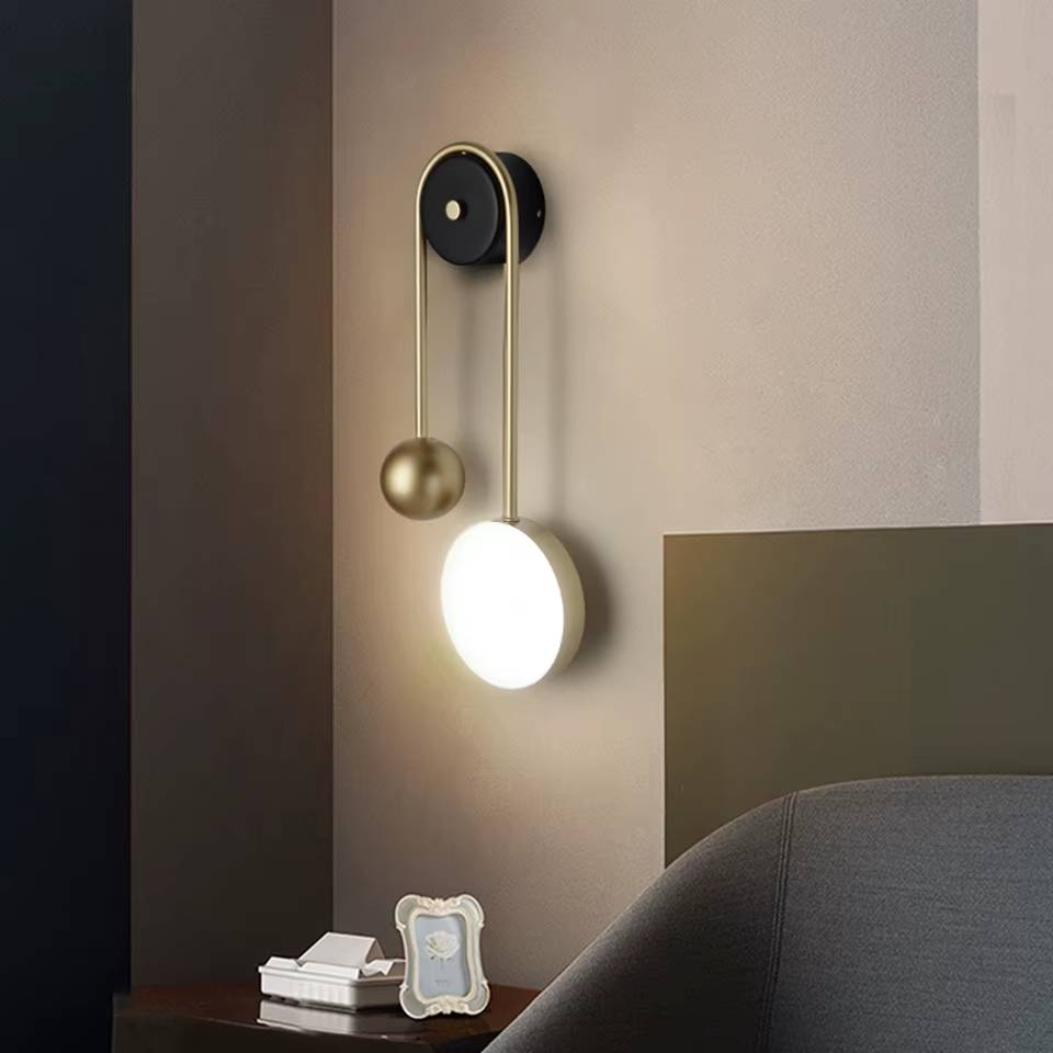 Verthara Premium LED Wall Sconce Lighting with Golden Ball Design – Adjustable Brightness Wall Lamp for Living Room, Bedroom, and Hallway
