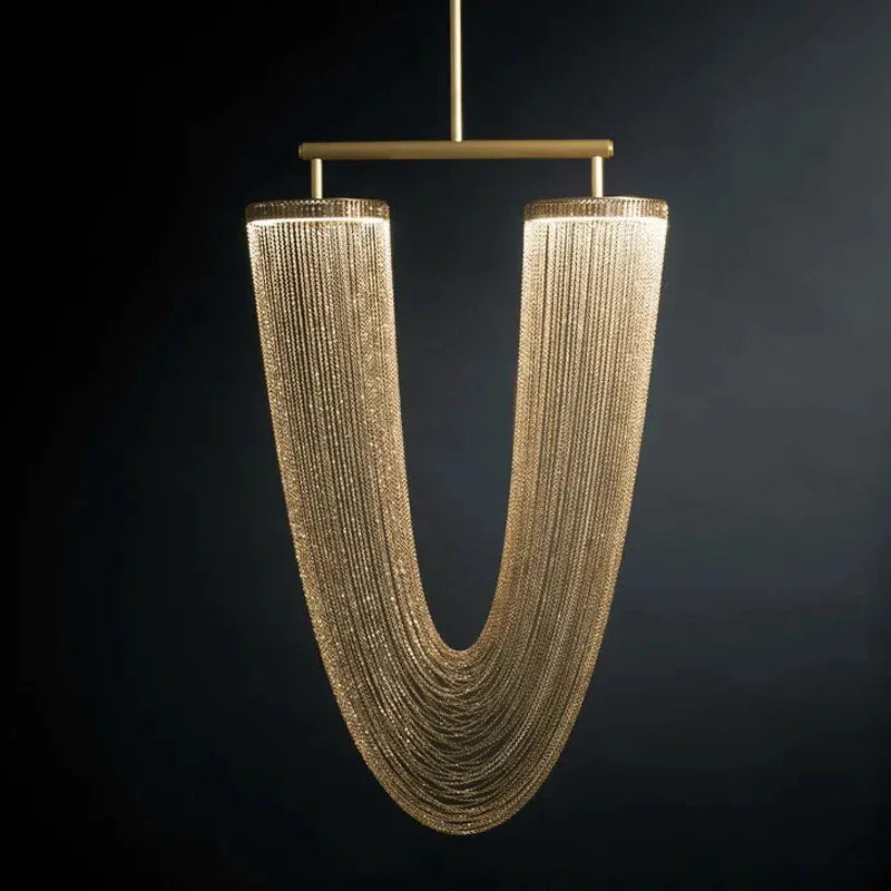 Verthara Premium Metal Tassel Rose Gold Chandelier Gold D45xH105cm / Cool white