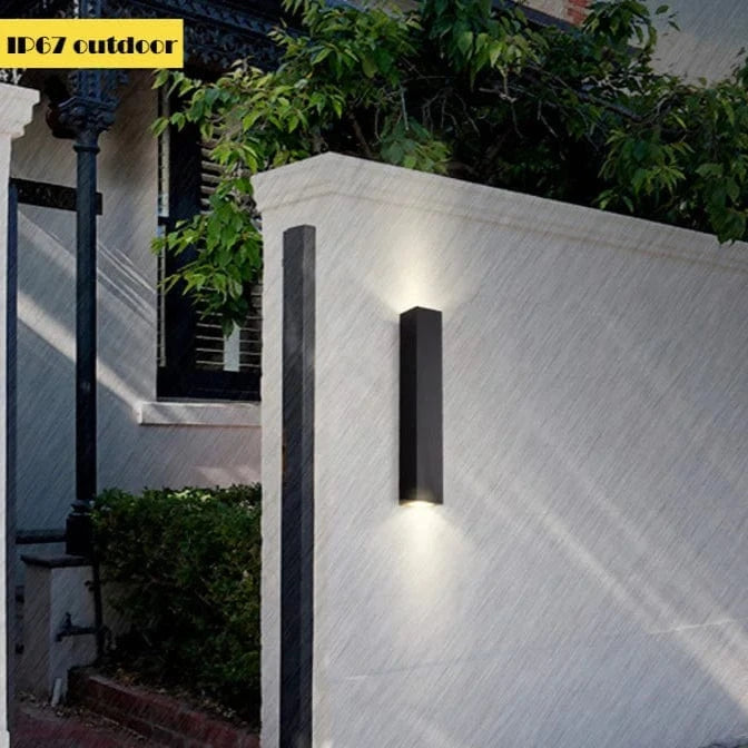 Verthara Premium Modern Outdoor Wall Lamp – IP67 Waterproof Aluminum Sconce Light for Garden and Porch – Exterior Wall Lights in Black and White