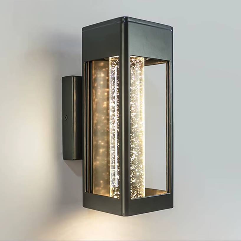 Verthara Premium Modern Outdoor Wall Lamp with Crystal Bubble Glass – 11W LED, IP65 Waterproof Exterior Wall Light for Garden and Entryway