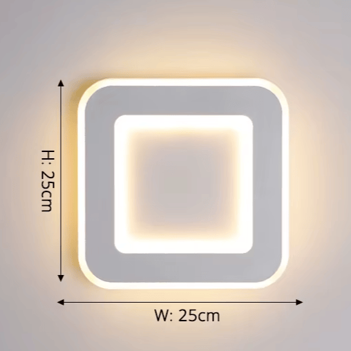 Verthara Premium Touch Sensor Minimalist LED Wall Light B Square White 25cm / 3 Colors Sensor