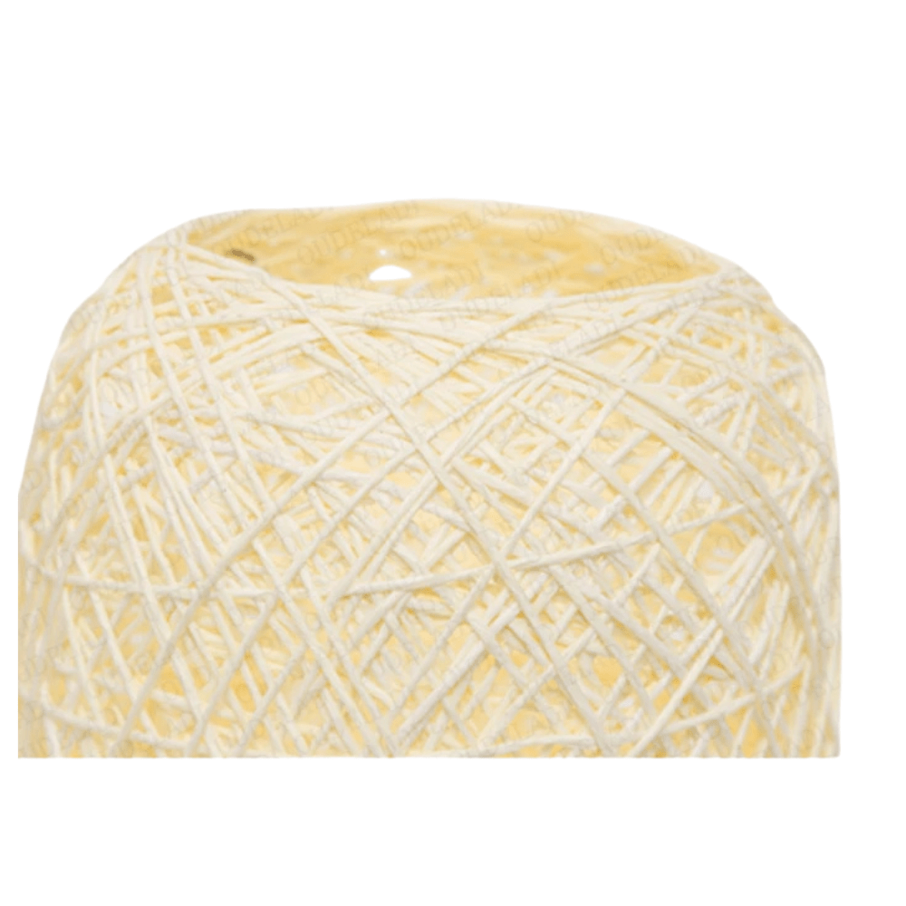 Verthara Rattan Twine Ball Table Lamp with Wooden Base – Warm White Bedside or Desk Lamp for Living Room and Bedroom