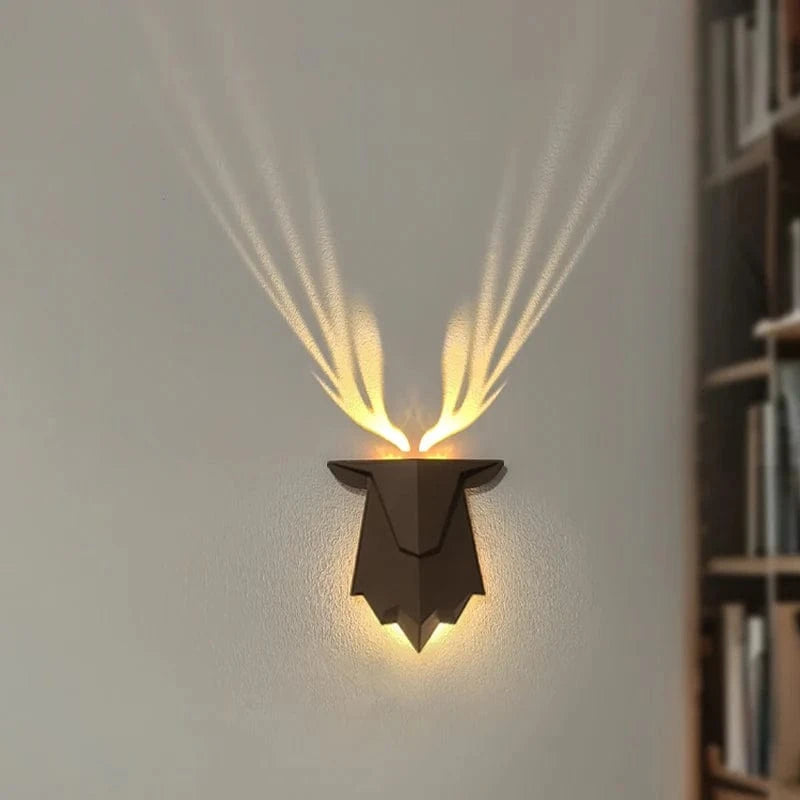 Verthara Rechargeable Deer Shadow Night Light with 3 Brightness Levels – Dimmable USB Wall Lamp for Cozy Bedroom Decor Default